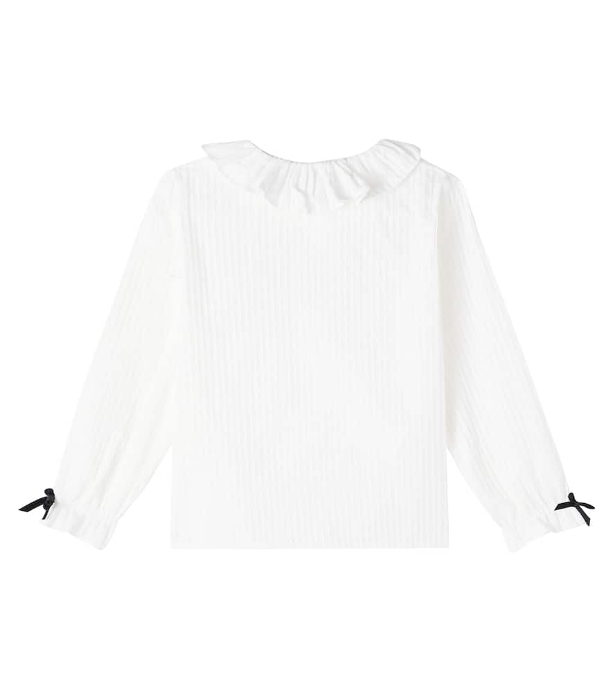 Betty bow-detail striped cotton shirt