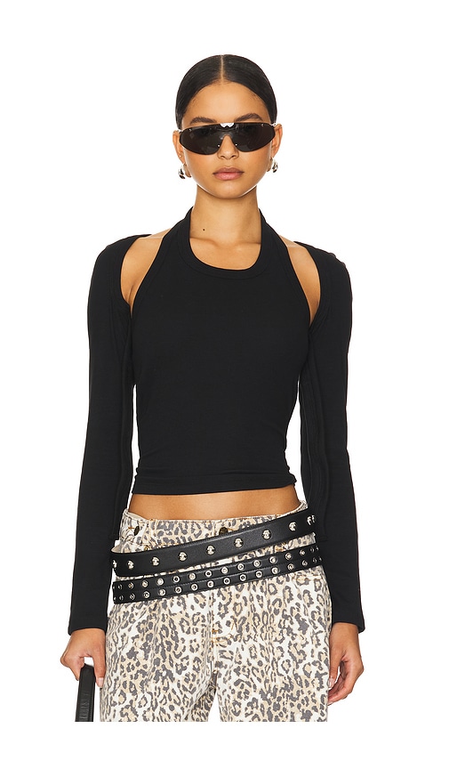 LIONESS Sculpted Long Sleeve Tank in Onyx.  XS also in