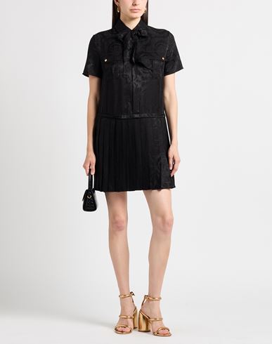 Woman Mini dress Black Size 6 Viscose, Silk