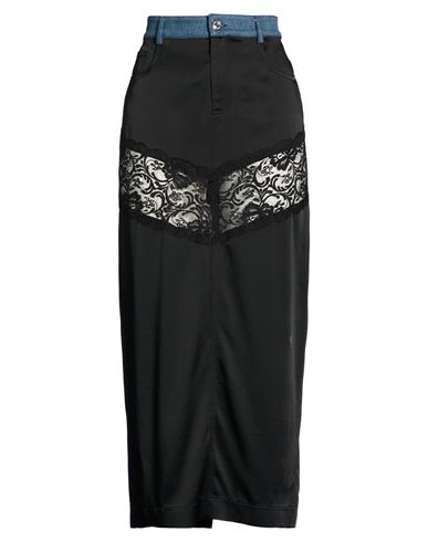 Woman Maxi skirt Black Size 2 Acetate, Viscose, Elastane