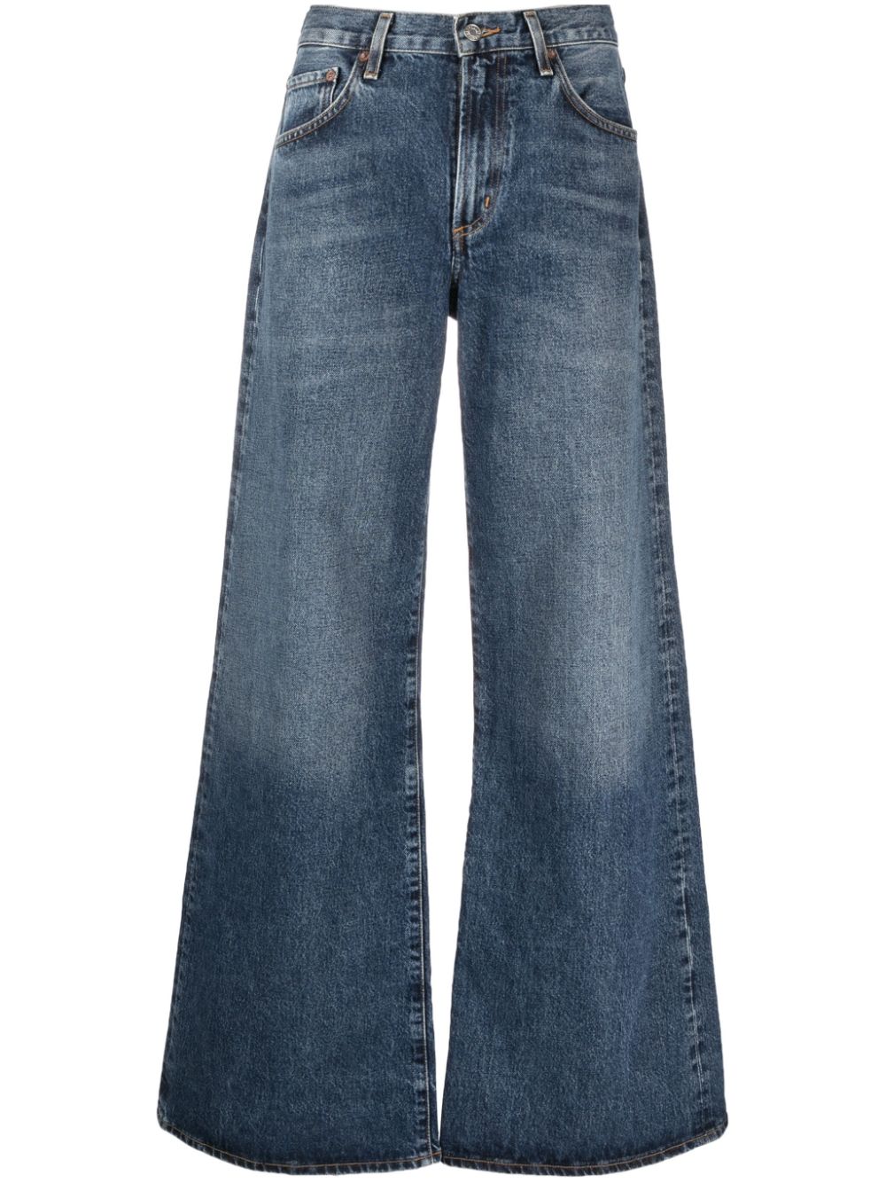 Clara organic-cotton flared jeans - Blue