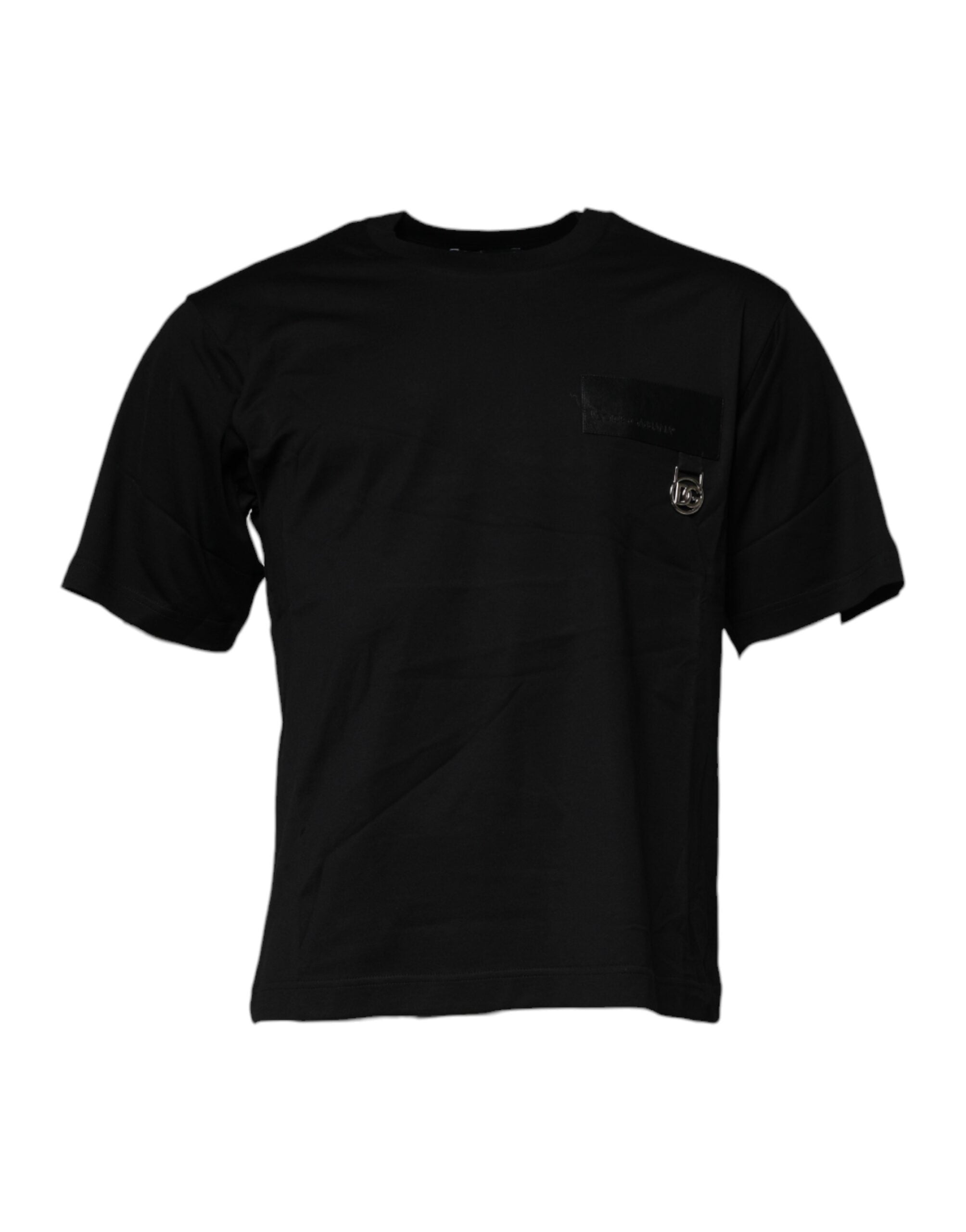 Logo Patch Cotton T-Shirt — Black