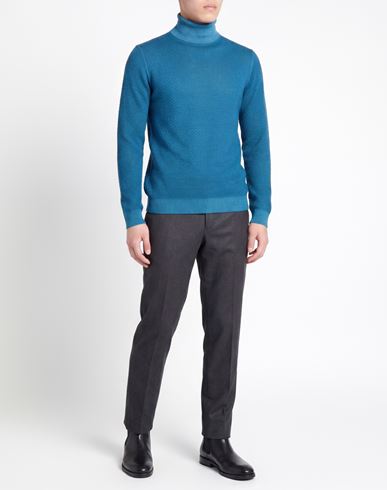 Man Turtleneck Deep teal Size XXL Merino Wool