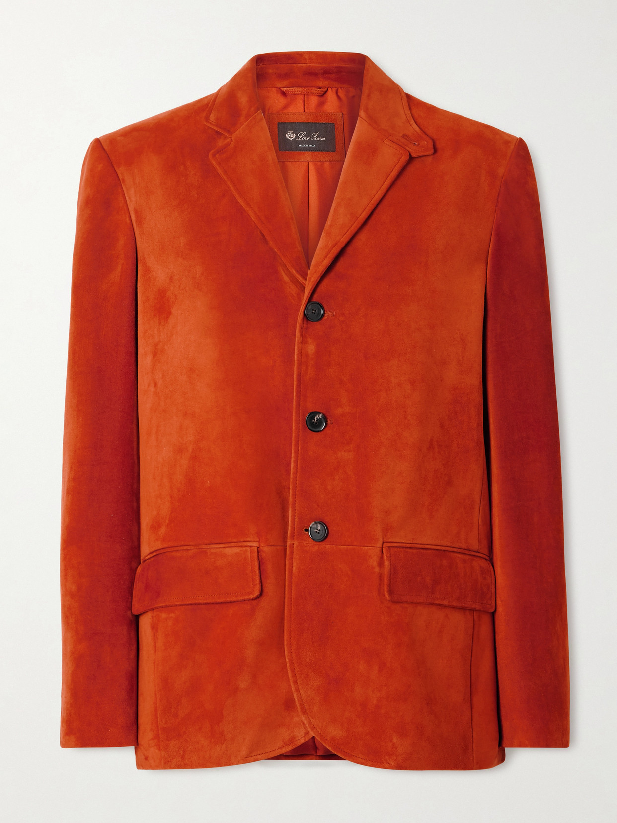 Norick Paneled Suede Blazer - Orange