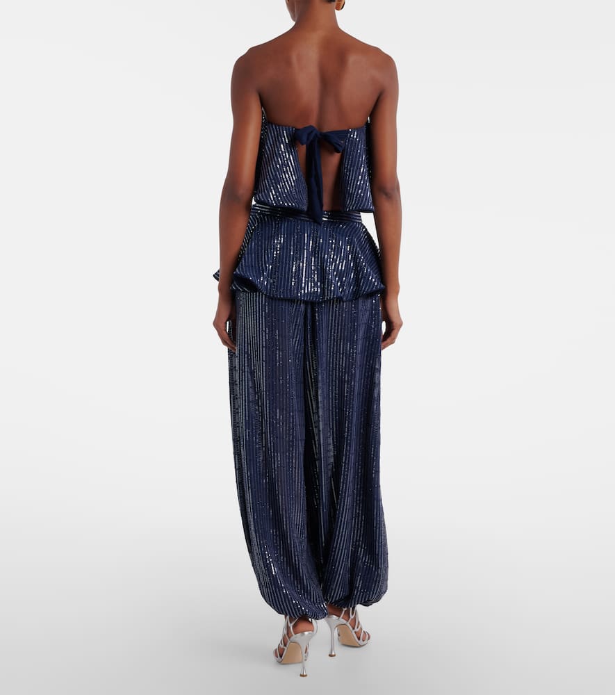 Sequined wide-leg pants