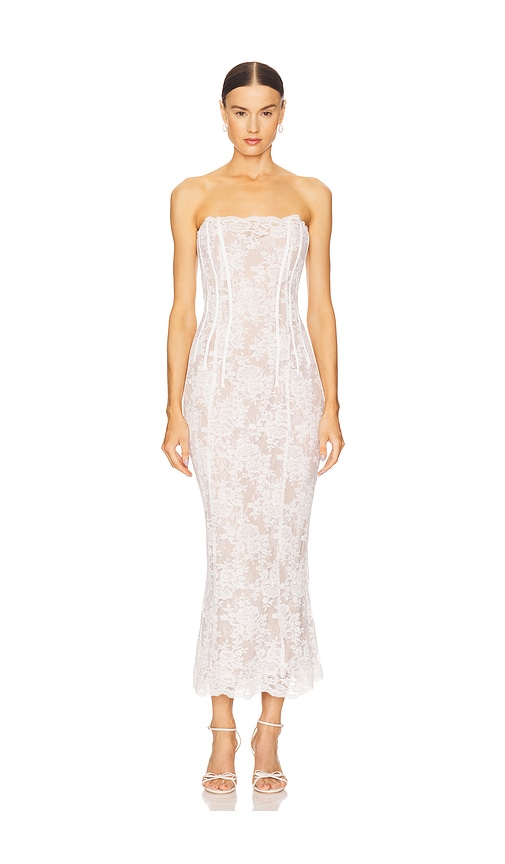 V. Chapman MIDI-KLEID CAPULET in White. Größe 6. Also in