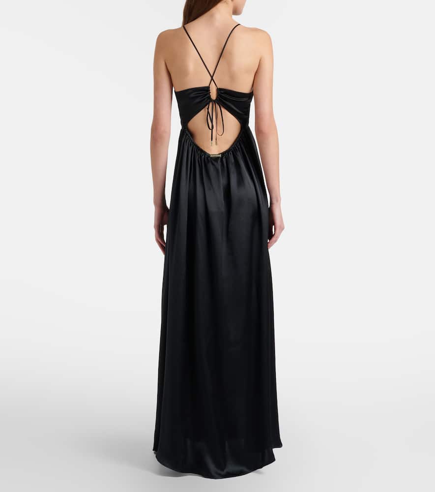 Meteora silk satin maxi dress