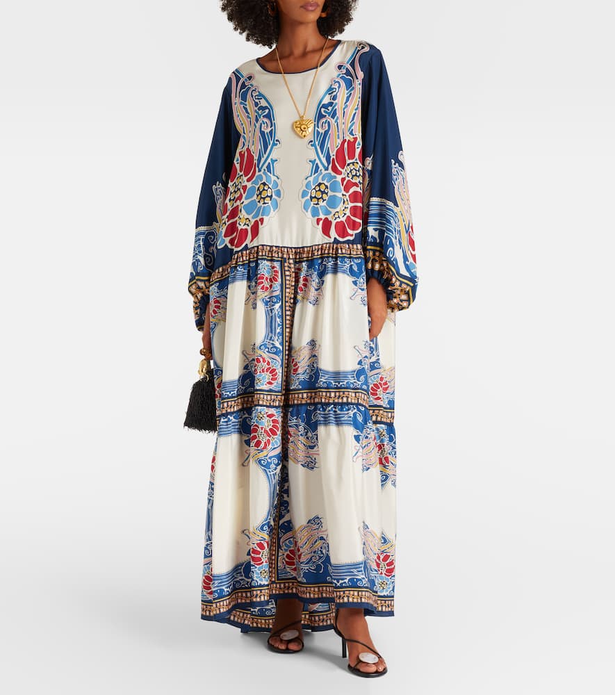 Vesta printed silk maxi dress