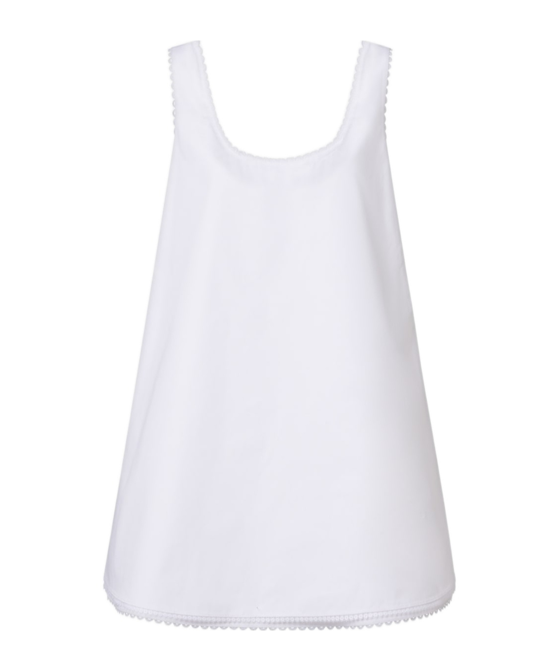 Lace-trimmed cotton poplin minidress