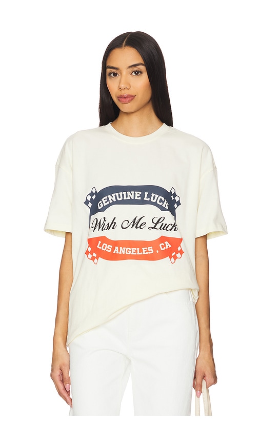 Wish Me Luck Genuine Luck Tee in Cream. S. Also in