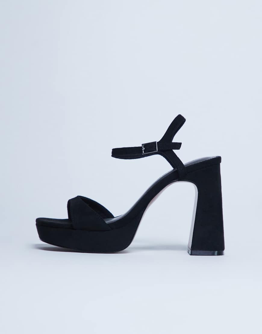 Faye chunky platform heeled sandals in black