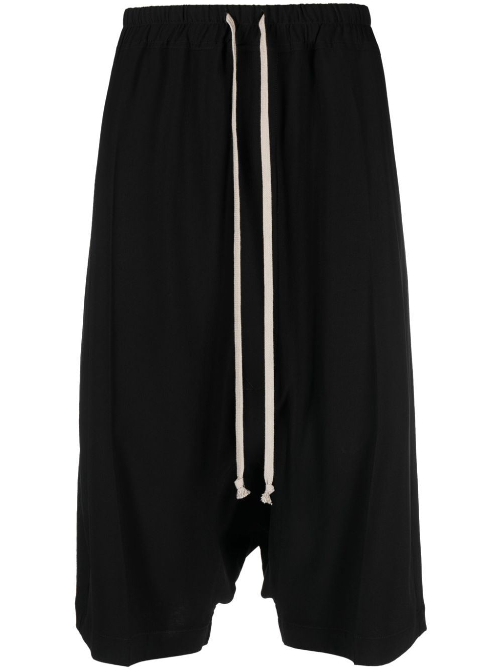 Drop-crotch drawstring shorts - Black