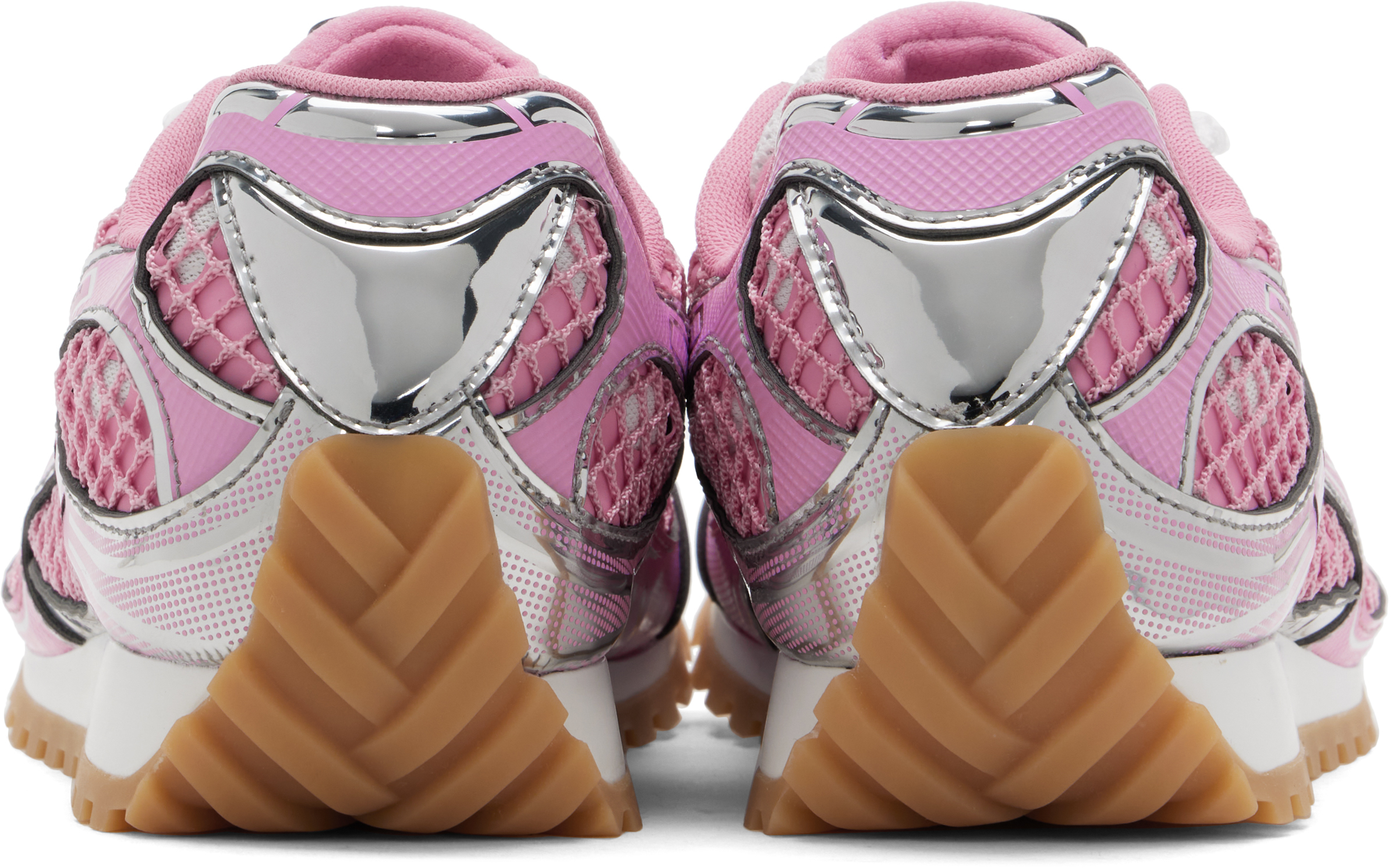Bottega Veneta Pink & Silver Orbit Sneakers