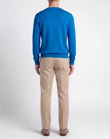 Man Sweater Light blue Size 36 Cotton
