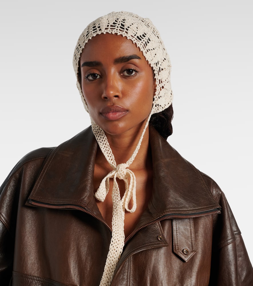 Crochet cotton hood