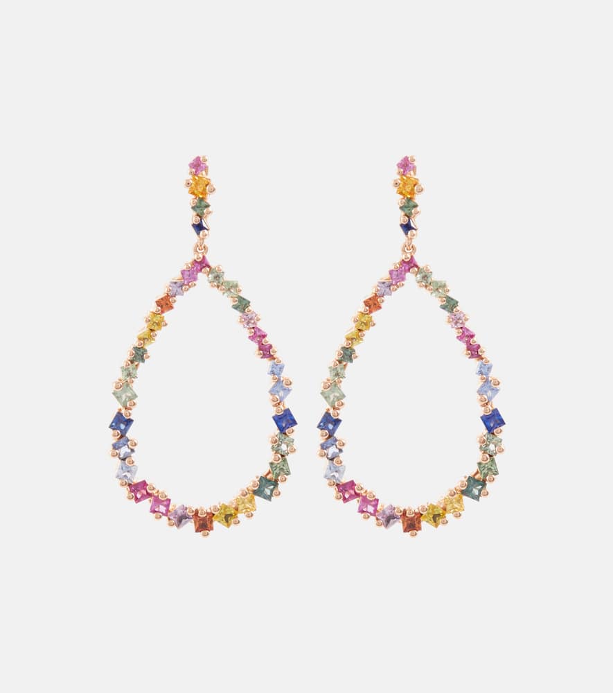 Suzanne Kalan 18kt rose gold drop earrings with sapphires