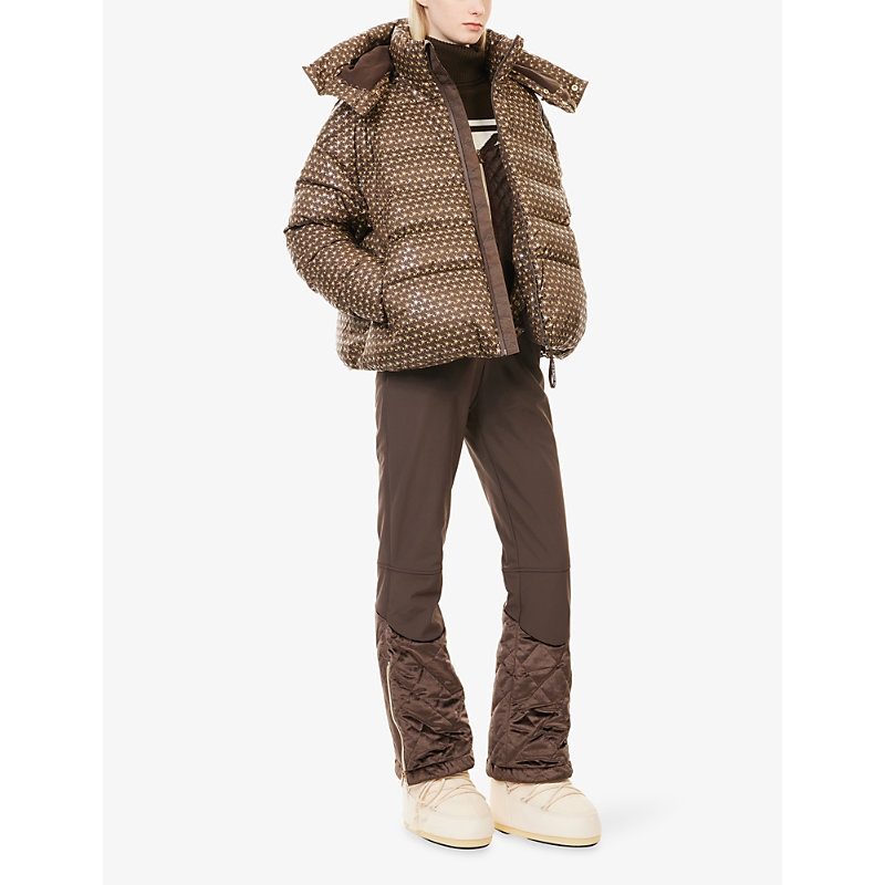 Womens Chocolate/Gold Apricity Nylon Ski Jacket