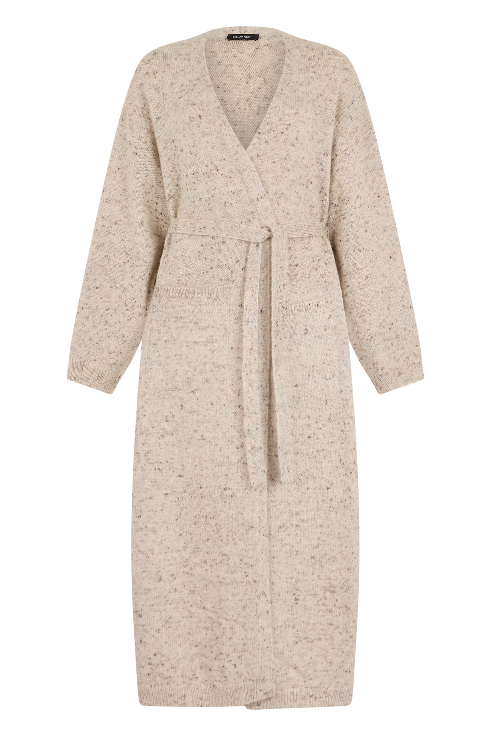 Long V-Neck Belted Cardigan