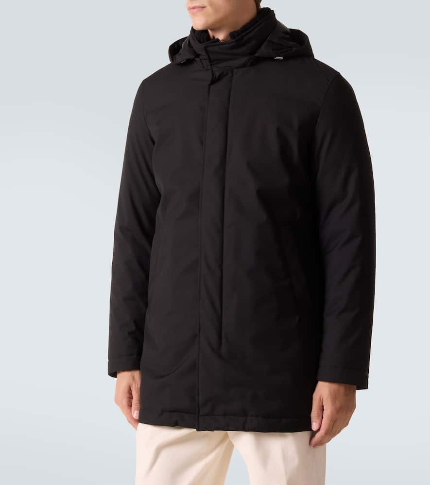 Hooded down jacket