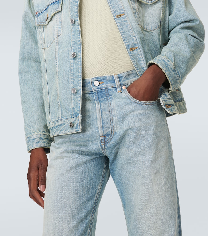 Mid-rise straight jeans