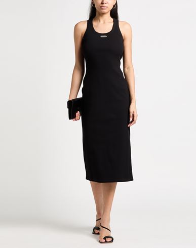 Woman Midi dress Black Size 4 Cotton, Elastane