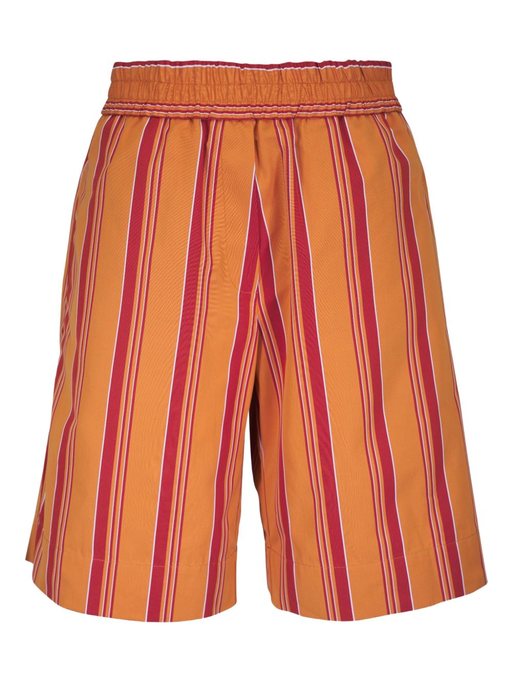 Striped high-waisted shorts - Orange