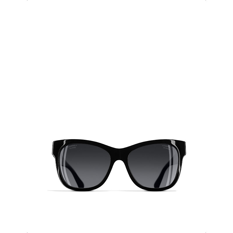 Womens Black Square Sunglasses