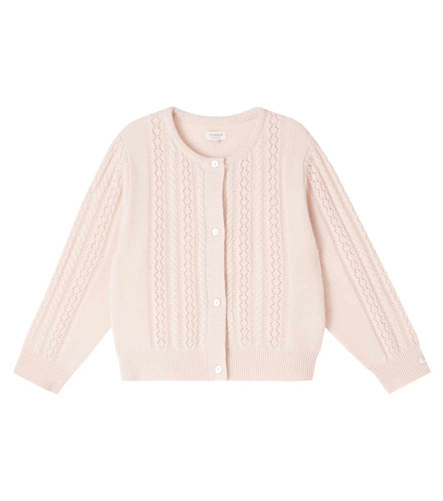 Cable-knit wool cardigan