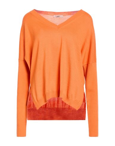 Woman Sweater Orange Size 6 Wool, Acrylic