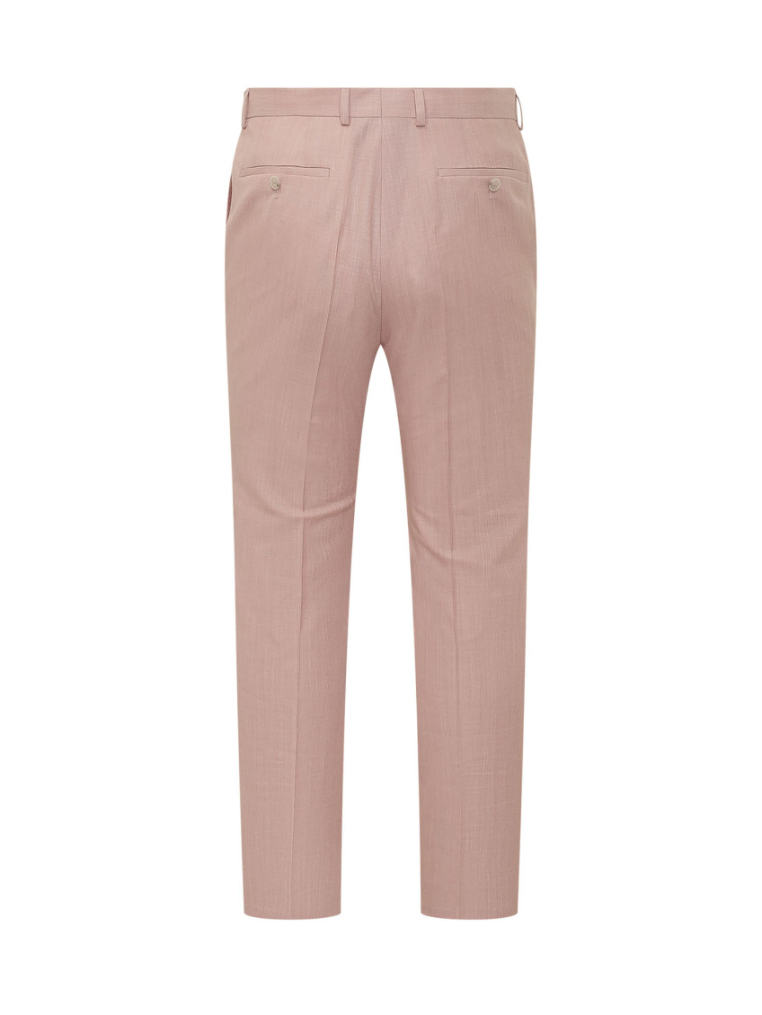 Pink Straight Flat Front Pants