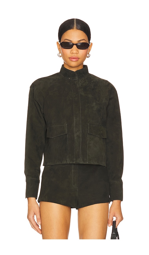 ZUT x REVOLVE Cropped Suede Jacket in Nude. Größe XS. Also in