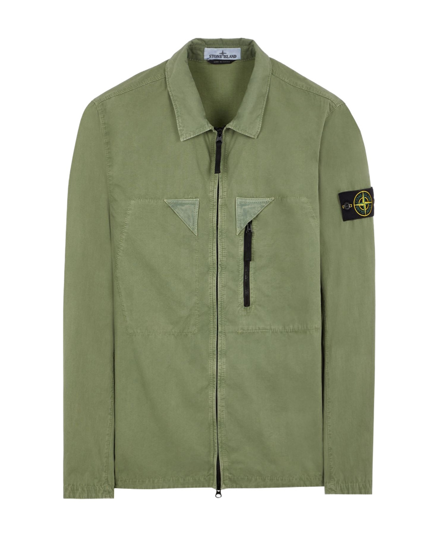 Logo-patch shirt jacket
