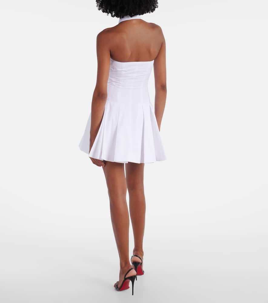 Halterneck cotton poplin minidress
