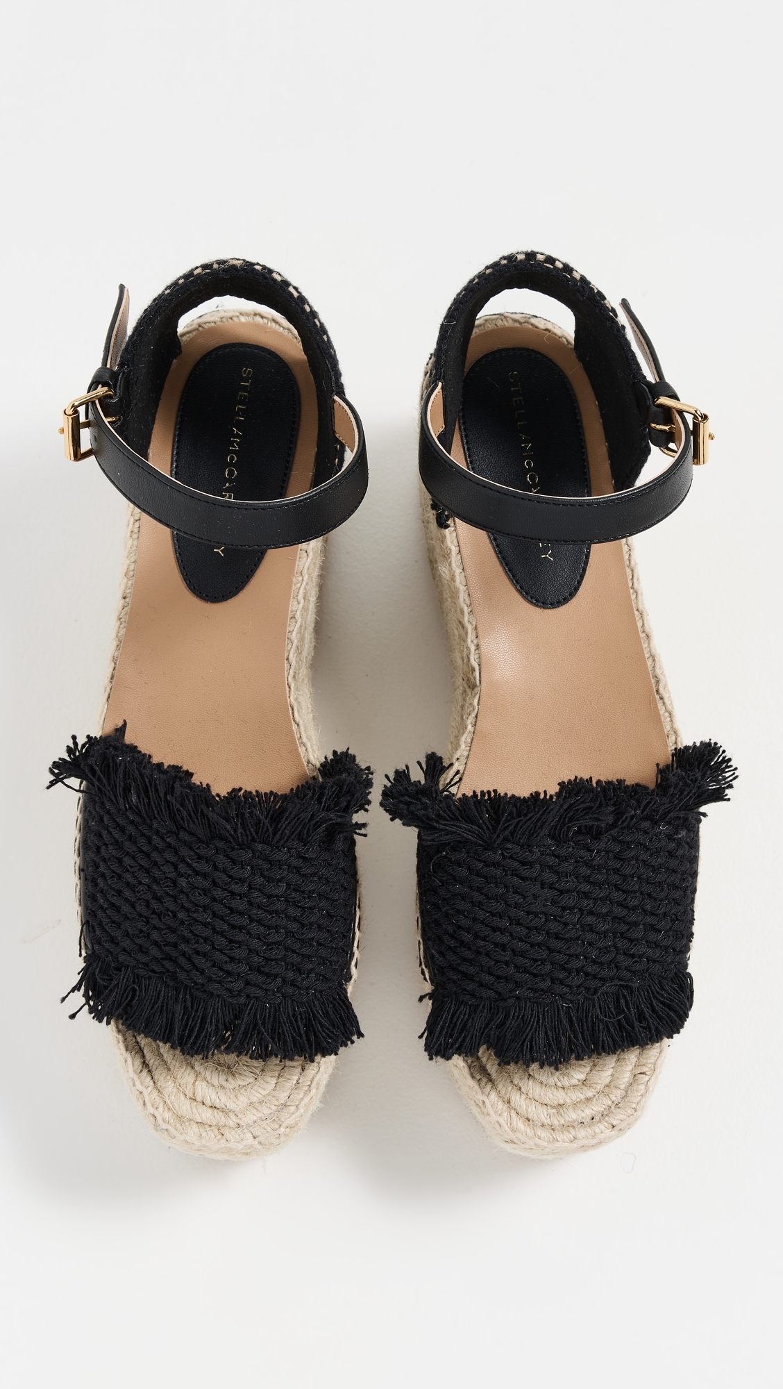 Stella McCartney Gaia Jacquard Webbing And Alter Mat Espadrilles Black