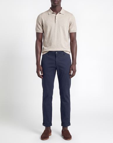 Man Pants Navy Size 28 Cotton, Elastane