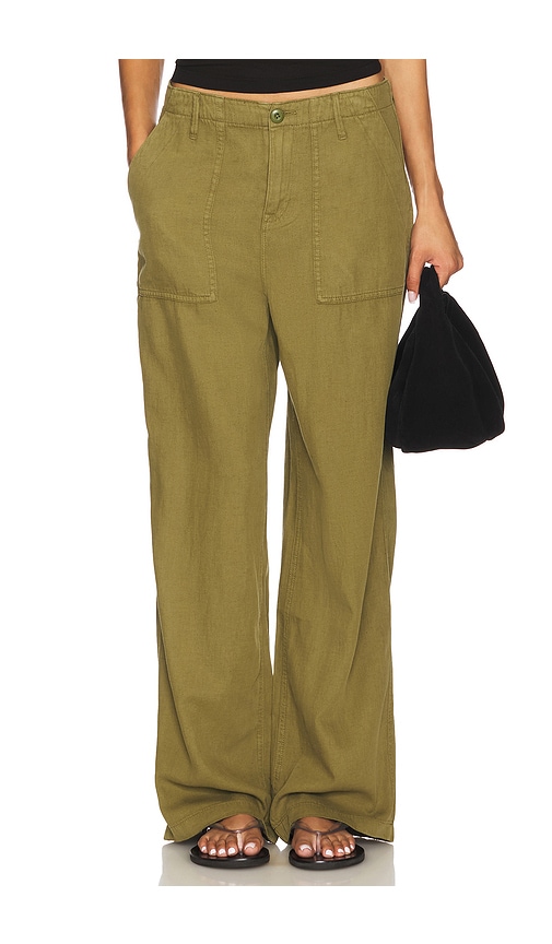 Good American Lite Linen Jeans in Olive. -  8 also in 0, 00, 10, 12, 2, 20, 22, 24