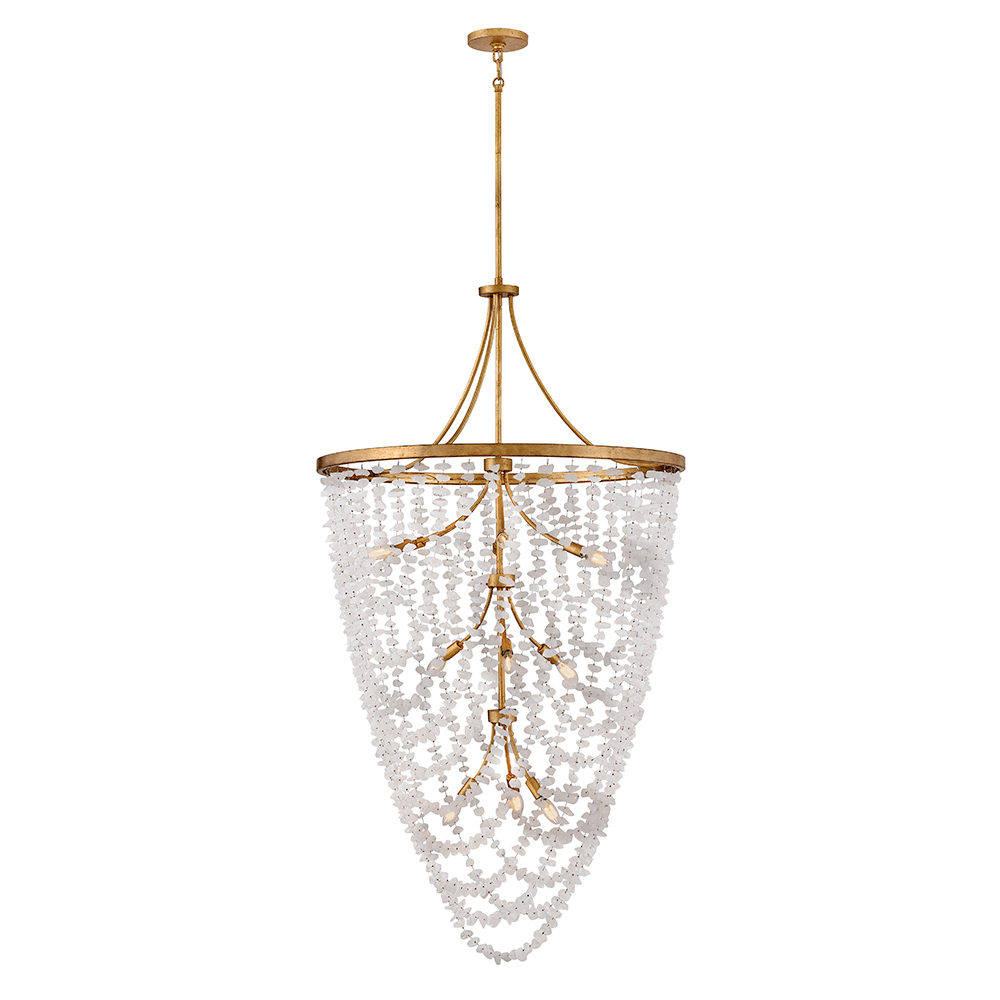 Distressed Brass LED Chandelier from the Myra Collection