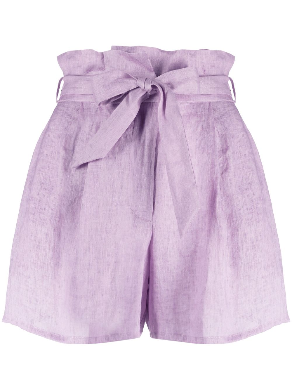 Paperbag linen shorts - Purple