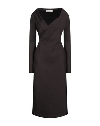 Woman Midi dress Dark brown Size 6 Polyamide, Elastane
