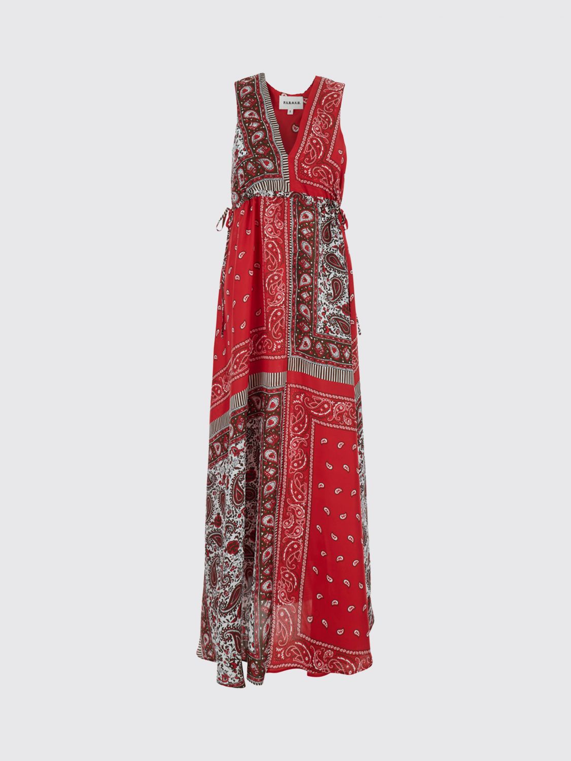 Off-the-Shoulder Bandana Print Silk Maxi Dress P. A.R. O.S. H.