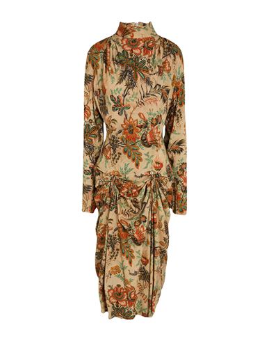 Woman Midi dress Sand Size 6 Viscose