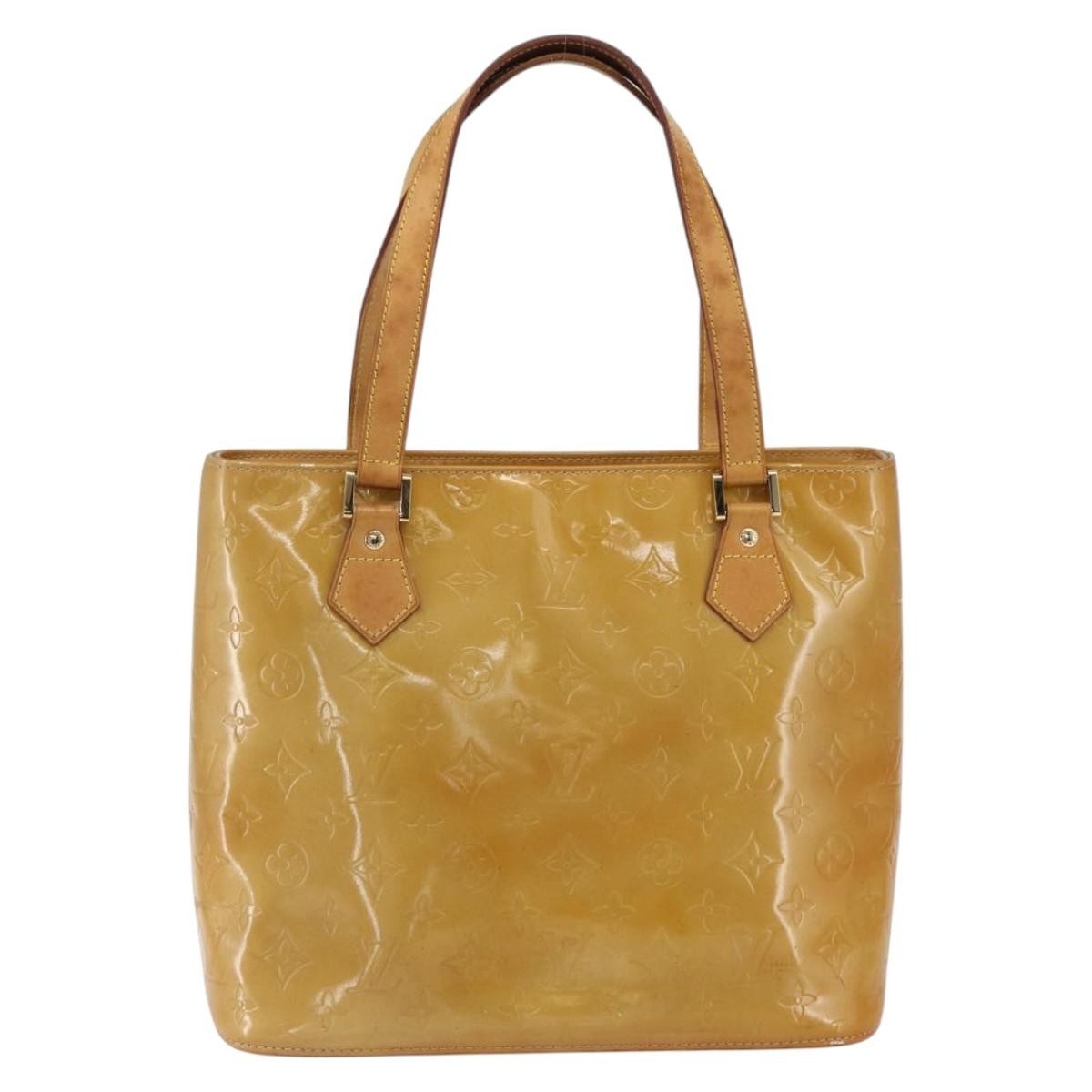 Louis Vuitton Houston Handbag Monogram Vernis Beige Patent_Leather Tote Bag Bag Pre-Owned