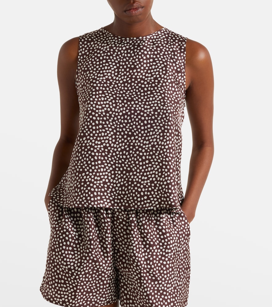 Sofia silk twill tank top