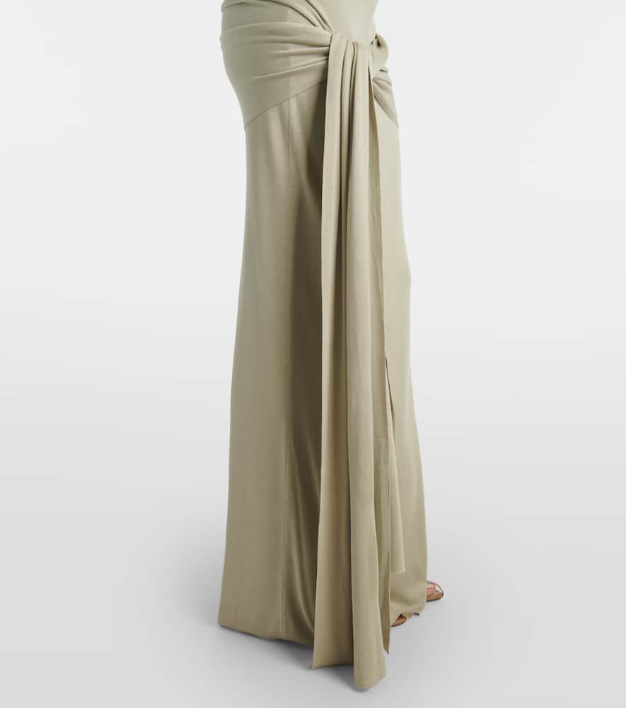 Kora off-shoulder silk-blend maxi dress
