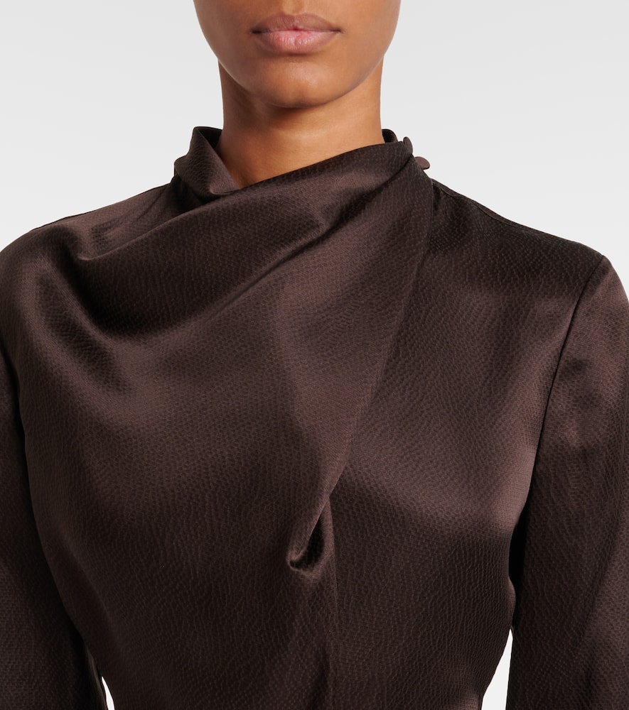 Josef belted silk midi dress