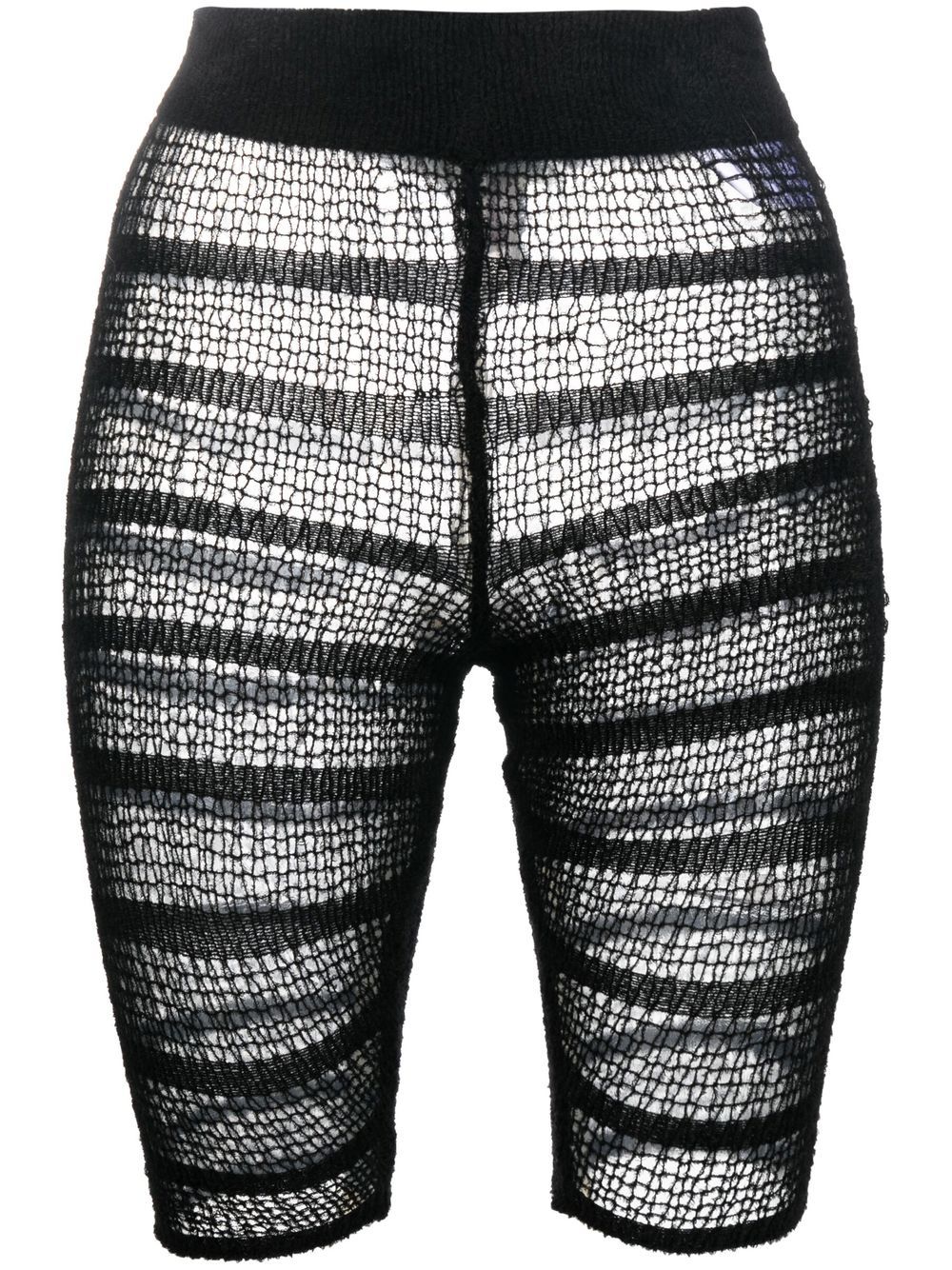 Open knit cycling shorts - Black