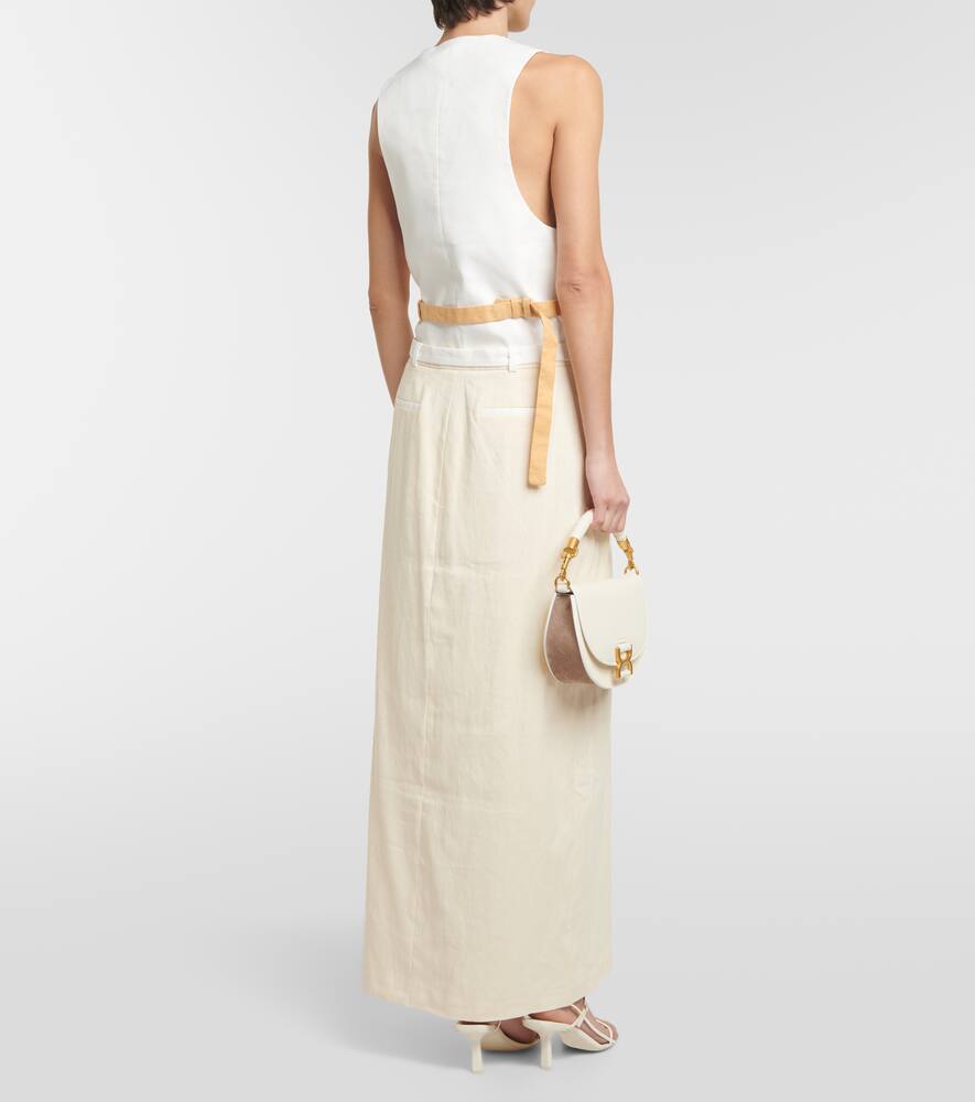 SIR Dune mid-rise linen-blend maxi skirt