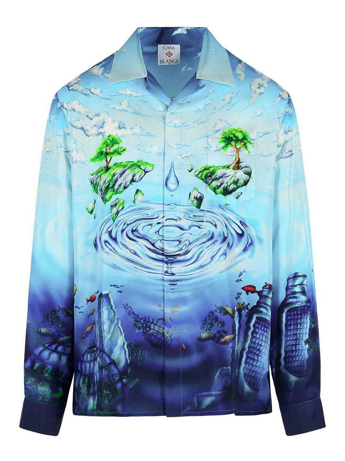 Blue Silk Shirt