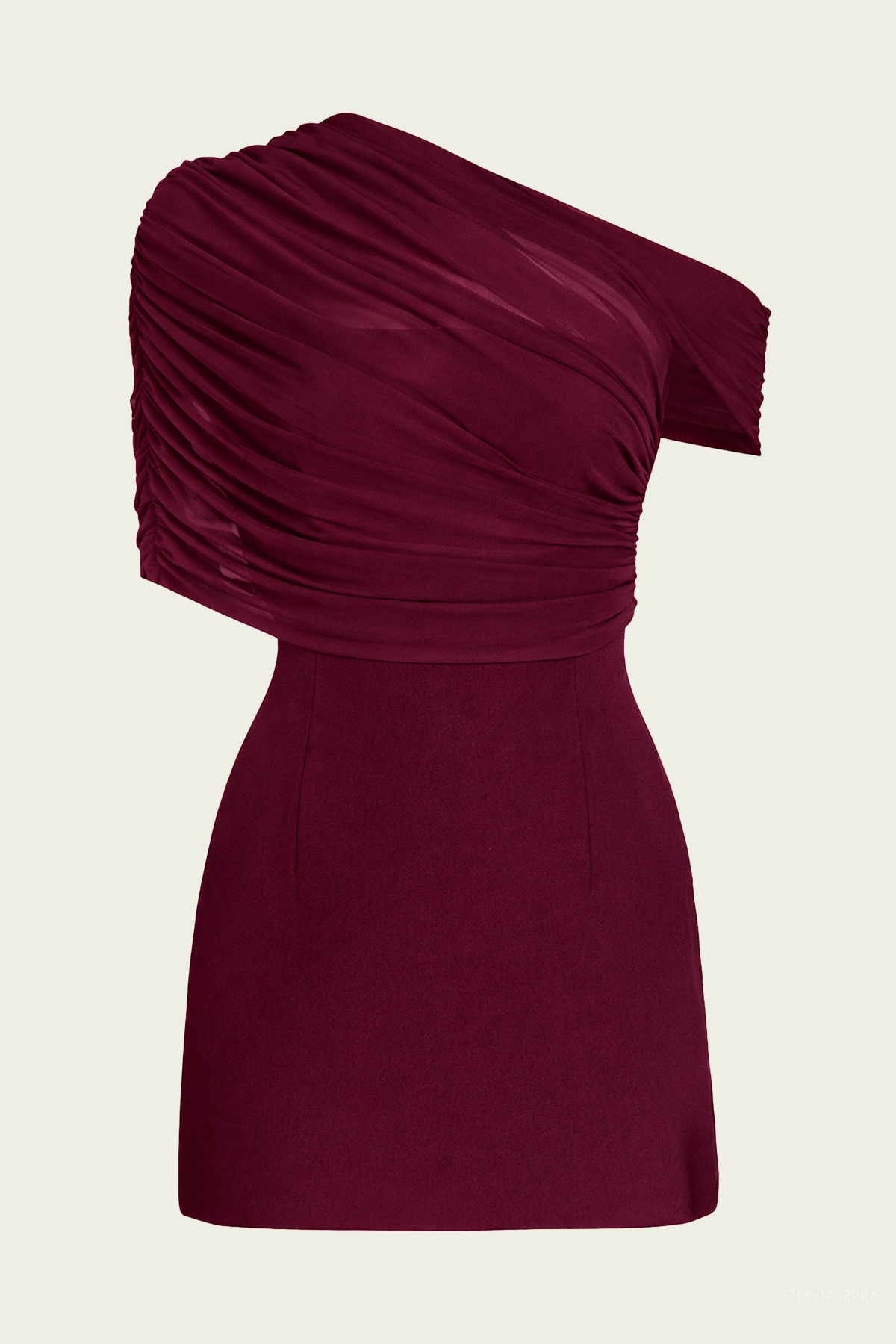 Selma Crepe Mini Dress in Merlot