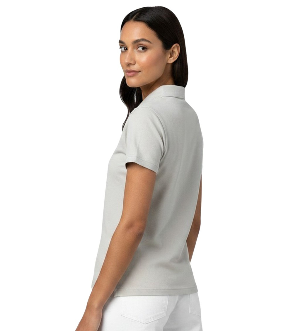 White Solid Shirt Collar Polo
